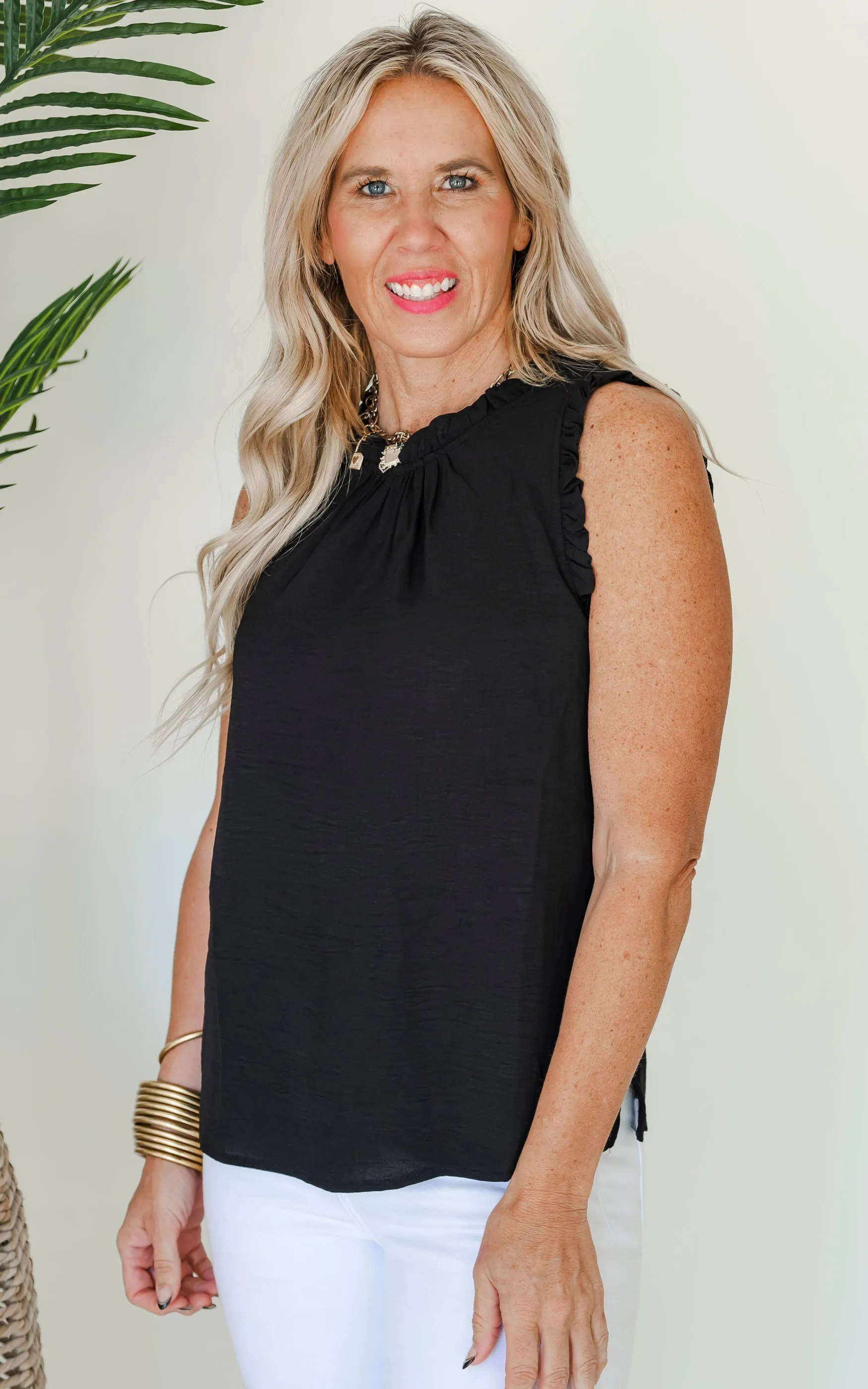 Ruffle Sleeveless Top - Final Sale**
