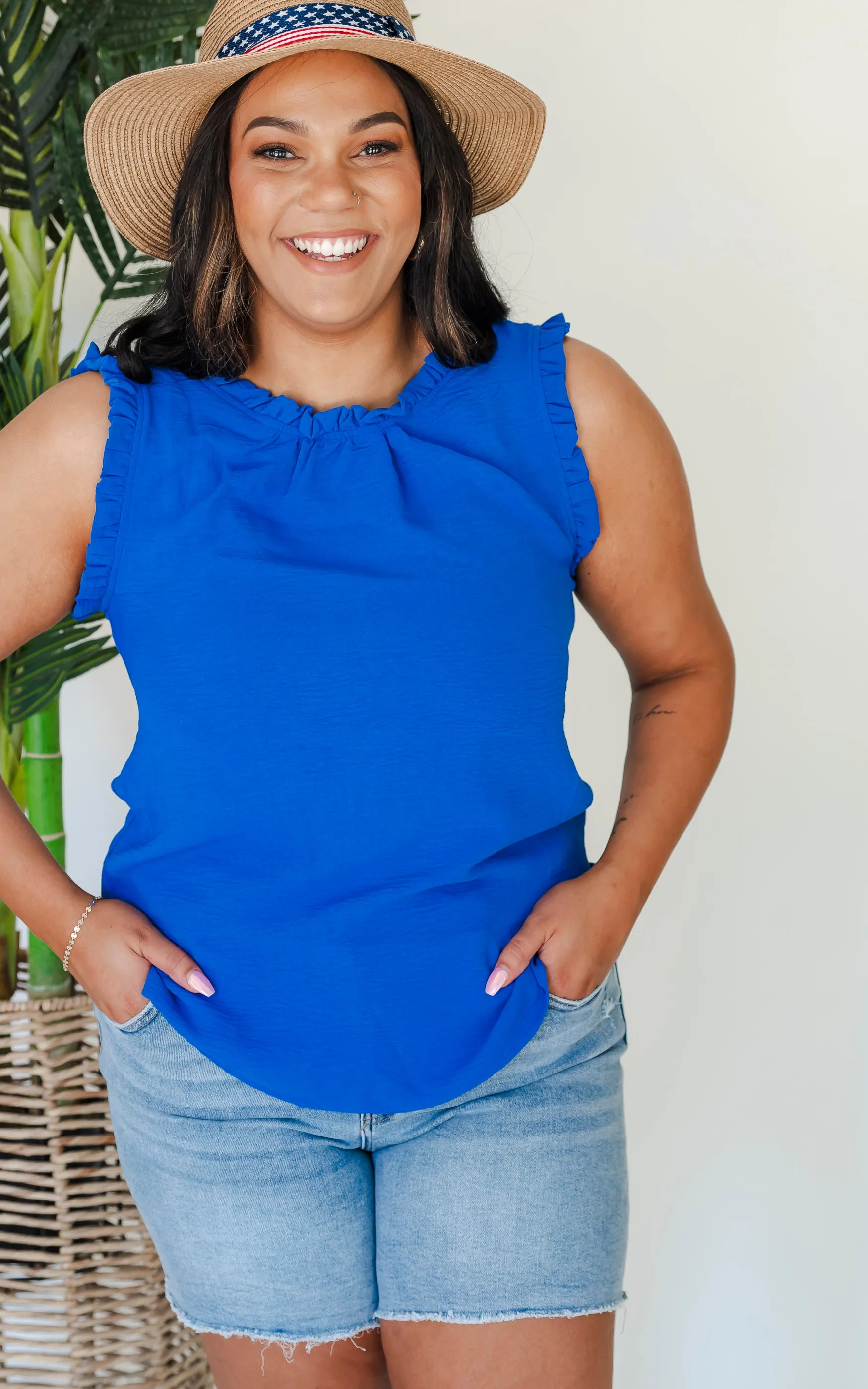 Ruffle Sleeveless Top - Final Sale**