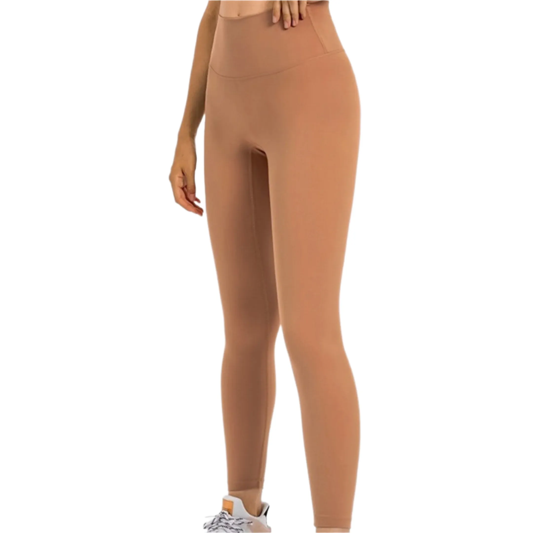 Seamless Front Basic Leggings - Warm Orange