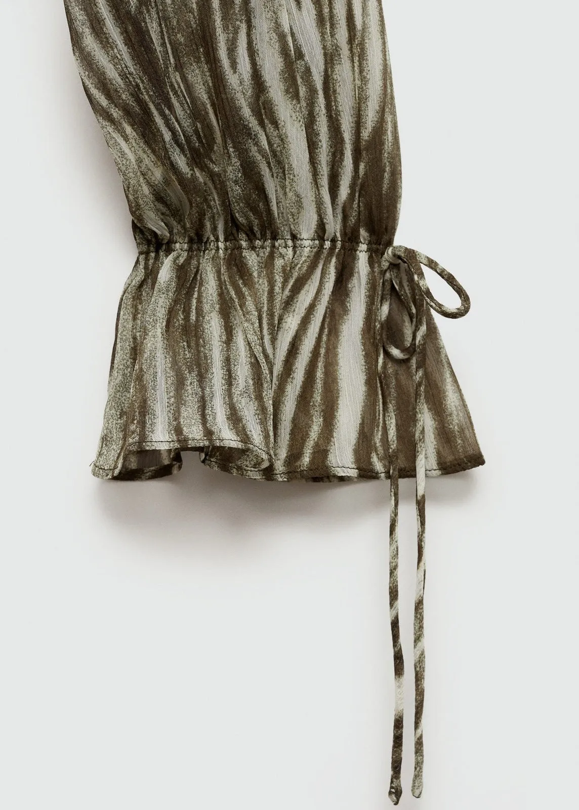 Short ruffle printed dress - Green