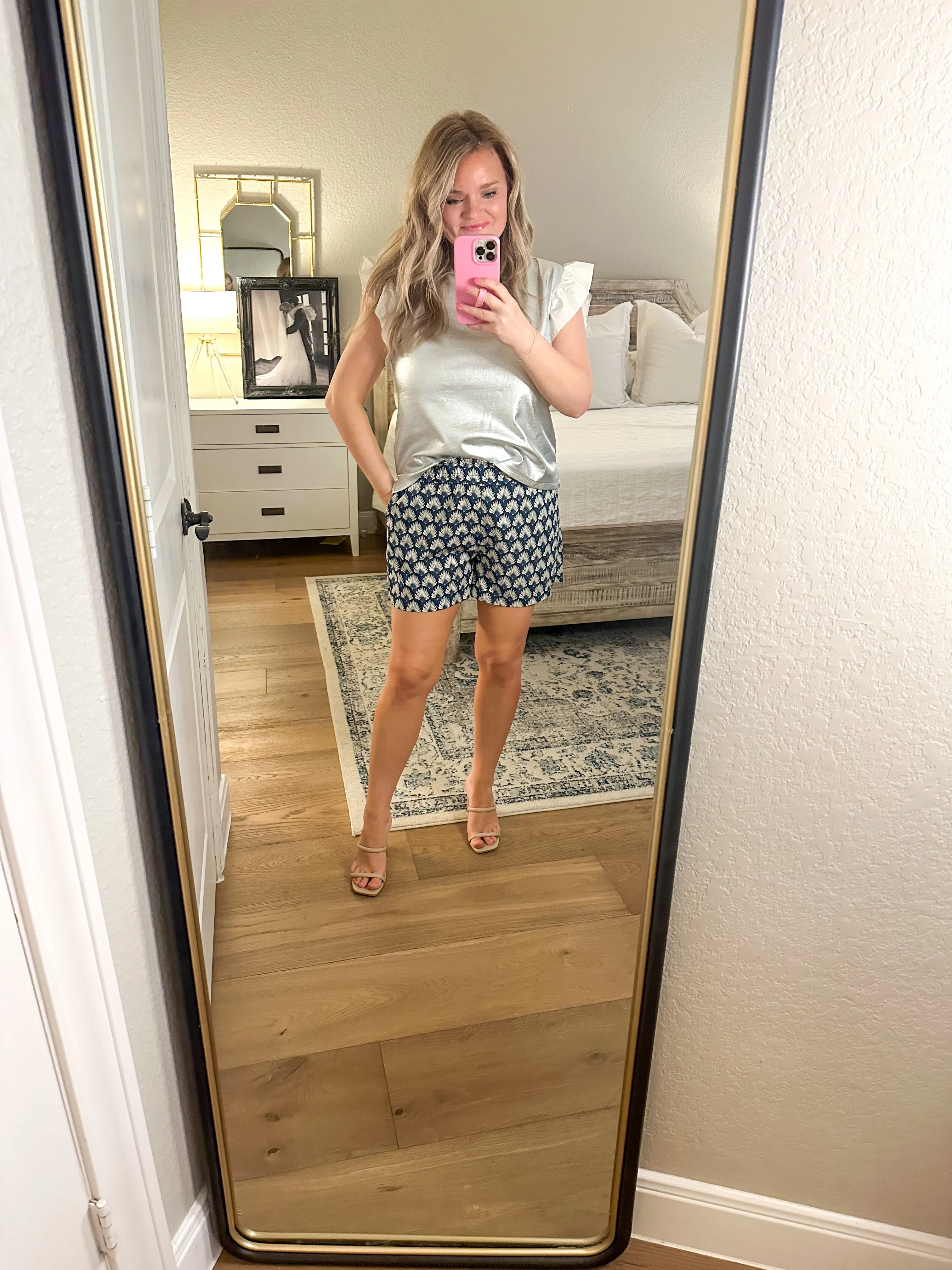 Silver Ruffle Top