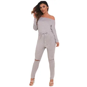 Slash Long Sleeve Bodysuit Jumpsuit