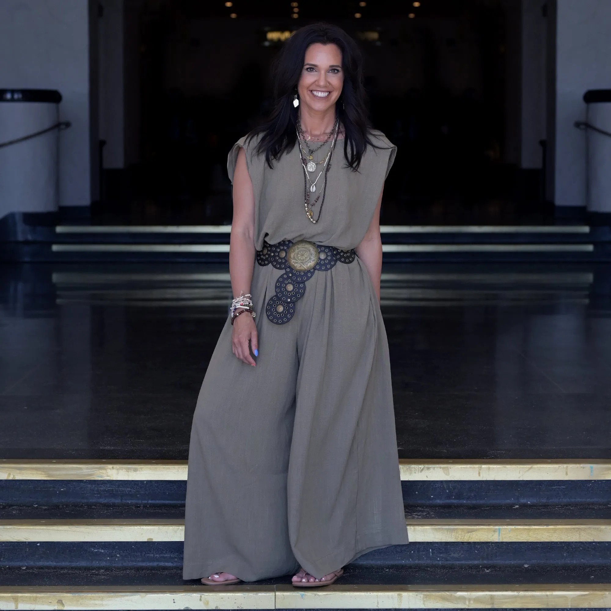 Sleeveless Wide-Leg Jumpsuit