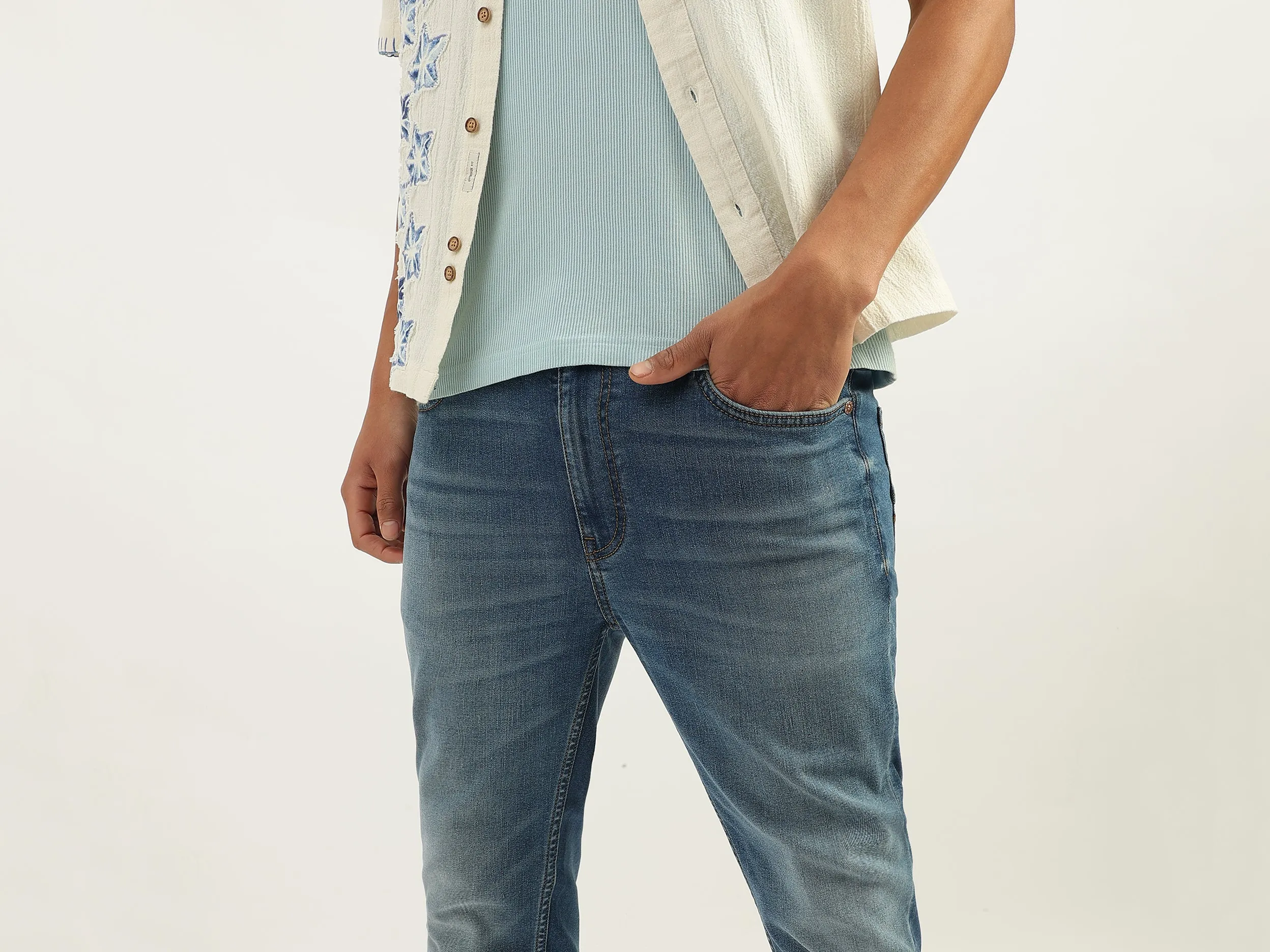 Solid Low Crotch Fit Jeans