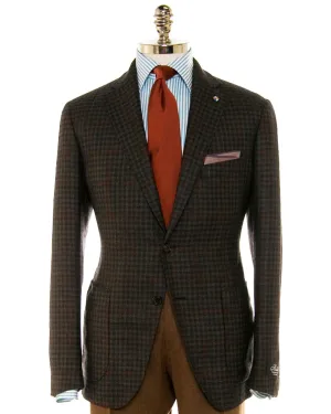 Steel Blue and Orange Check Deconstructed Jacket