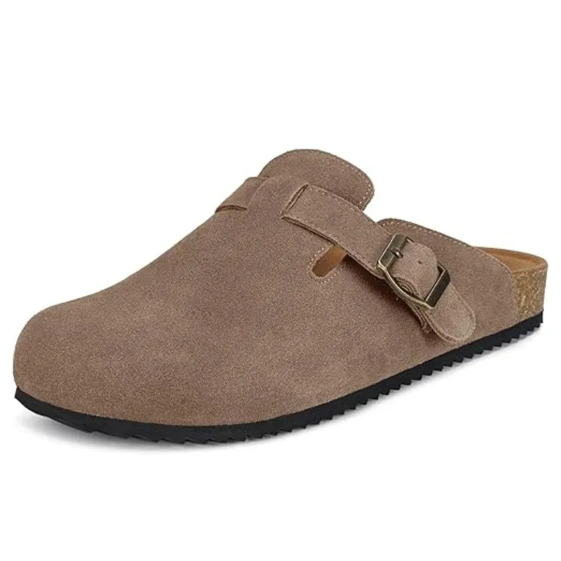 Suede Mules Footbed Clogs – Comfortable Slip On Sandals