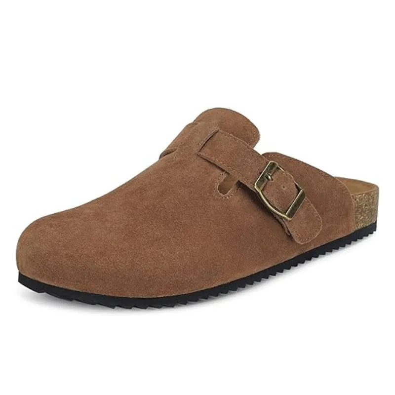 Suede Mules Footbed Clogs – Comfortable Slip On Sandals