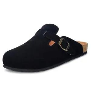 Suede Mules Footbed Clogs – Comfortable Slip On Sandals