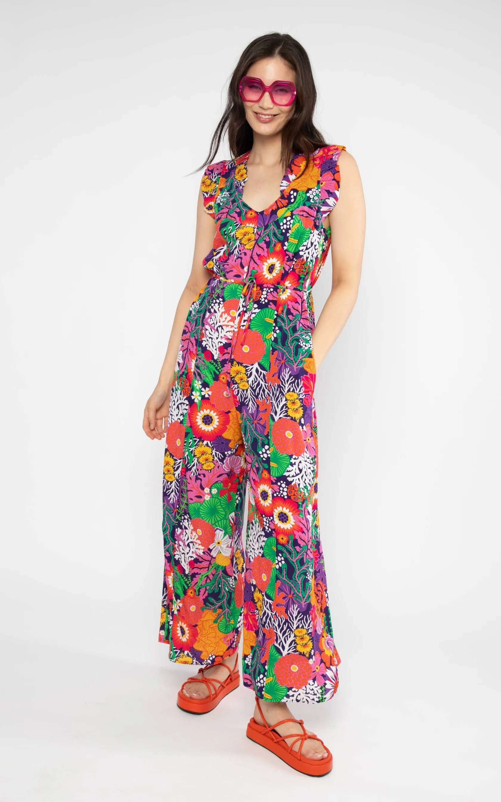 Tease Me Baby Jumpsuit Coral Flower
