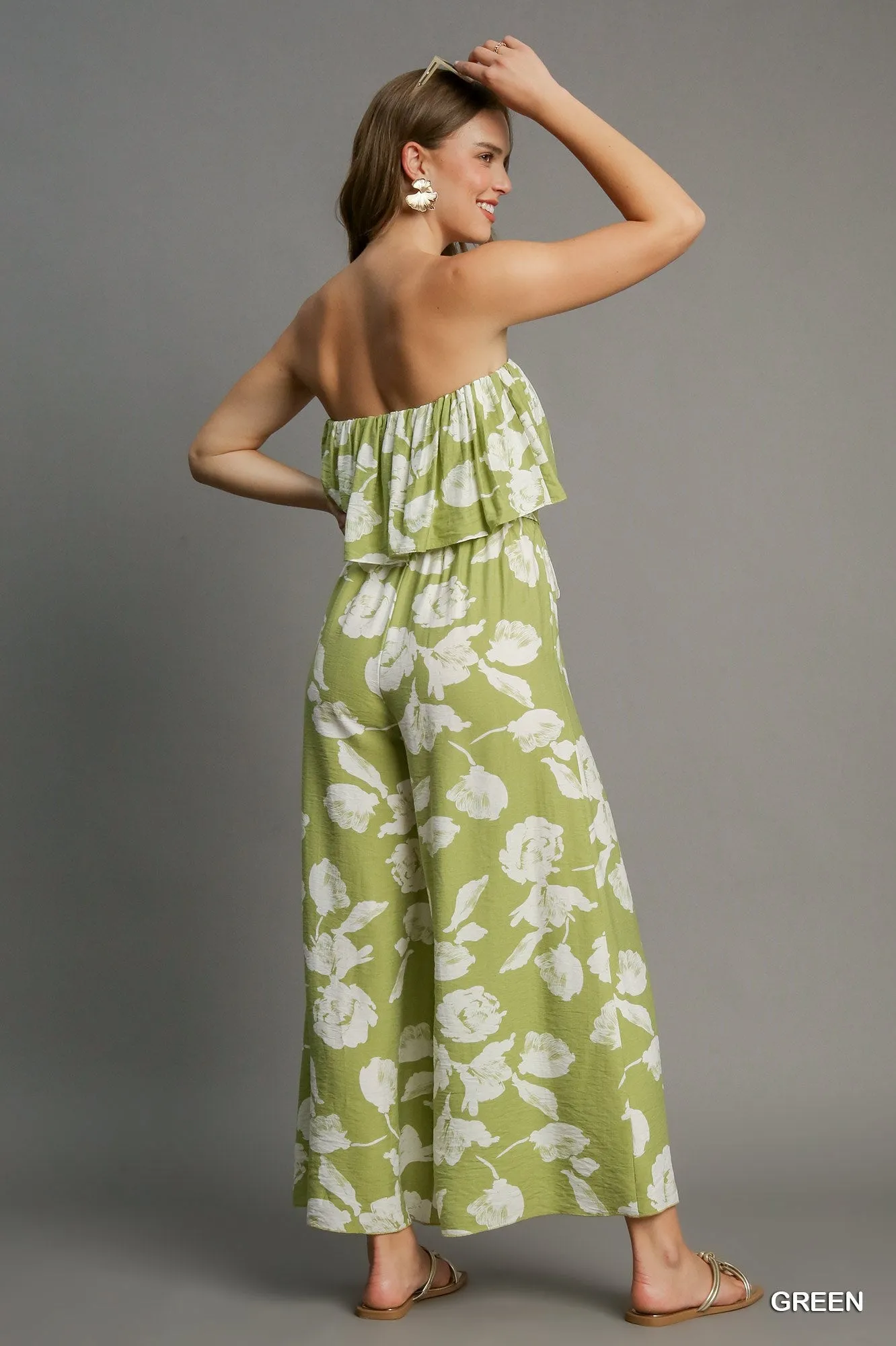 The Apple Green Floral Jumpsuit