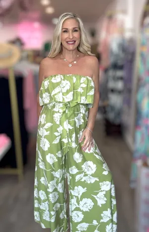 The Apple Green Floral Jumpsuit
