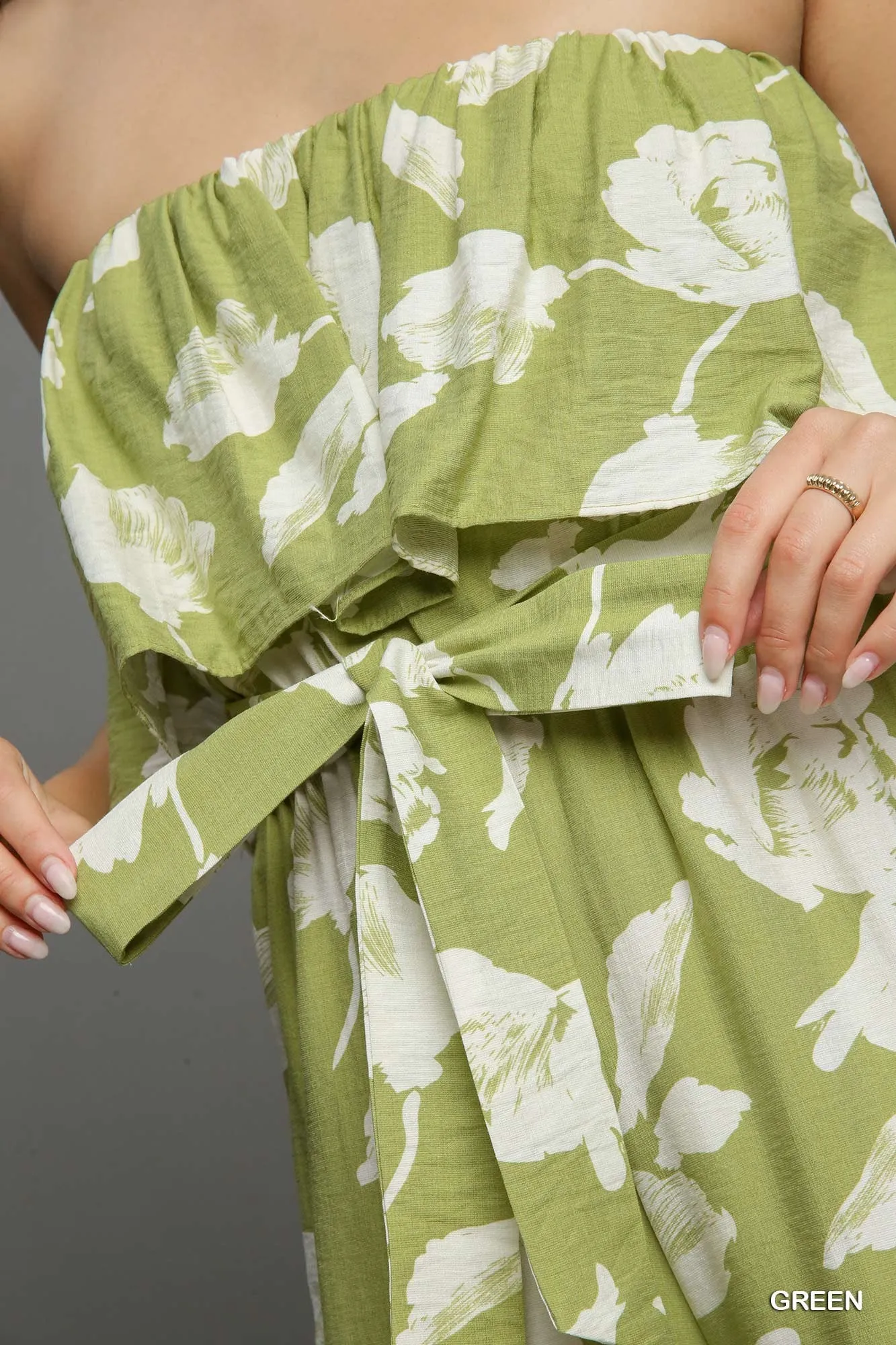The Apple Green Floral Jumpsuit