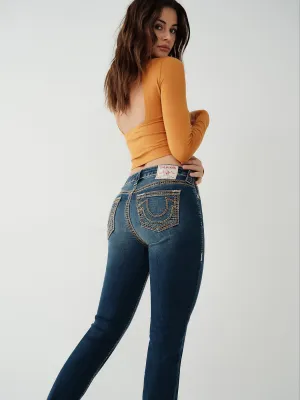 True Religion Womens Big QT Jennie Skinny Fit Blue Mid Rise Jeans