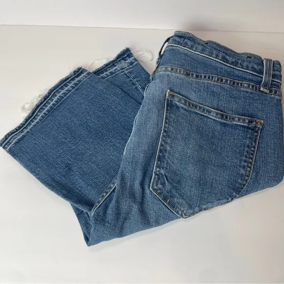 Veronica Beard Jeans Ines 10.75” Girlfriend Frayed Hem SZ 29