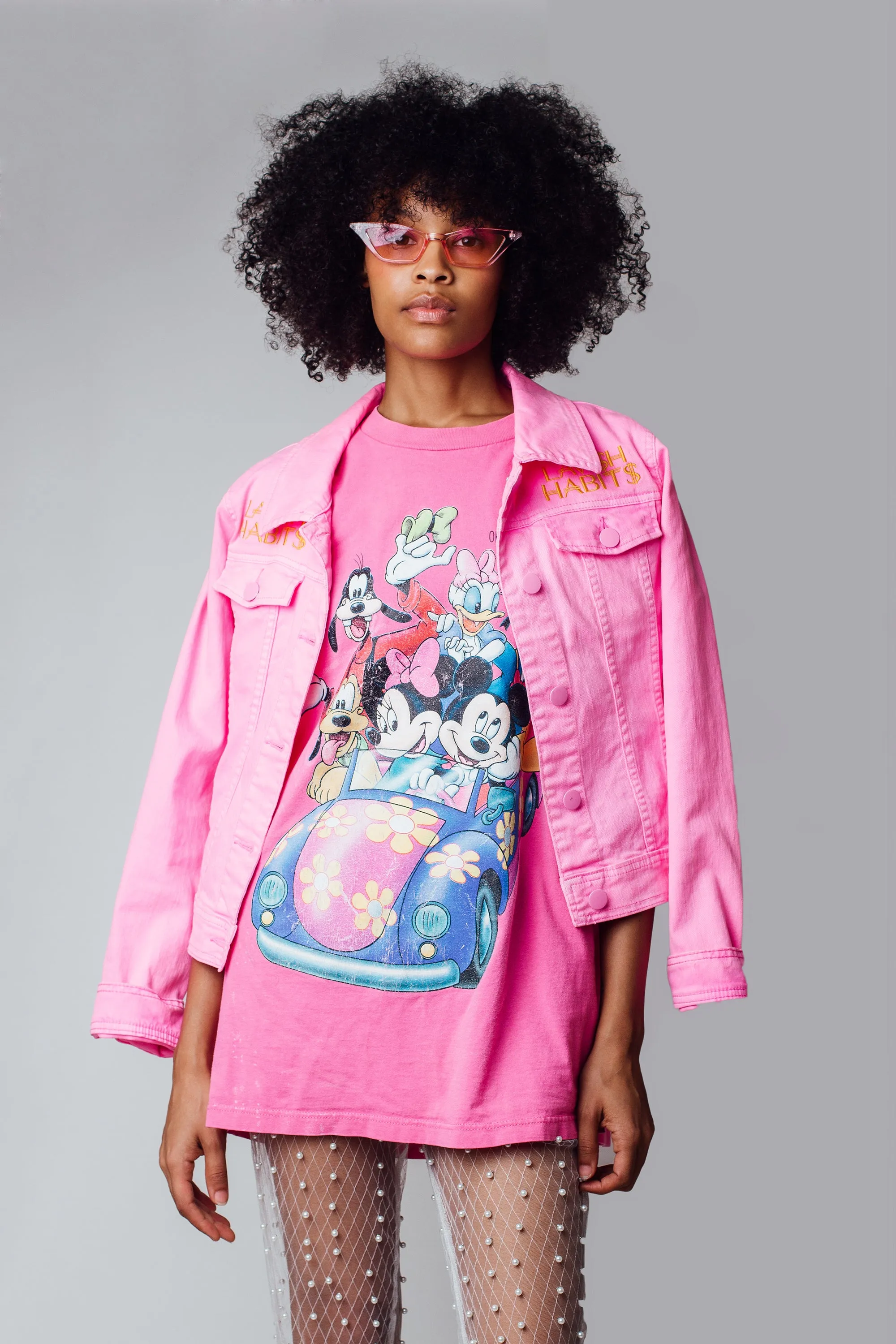 Vintage Pink Mickey Mouse T-Shirt | L