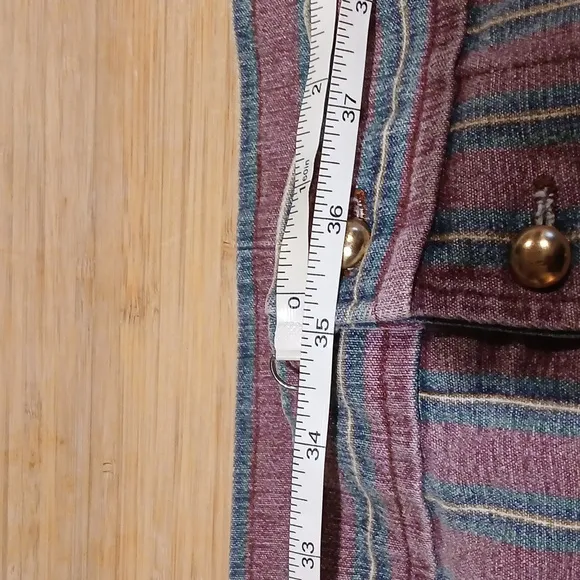 Vintage Stripe Jeans with Button Details Size 35 x 29