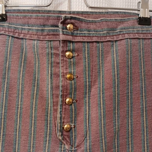 Vintage Stripe Jeans with Button Details Size 35 x 29
