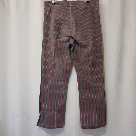 Vintage Stripe Jeans with Button Details Size 35 x 29