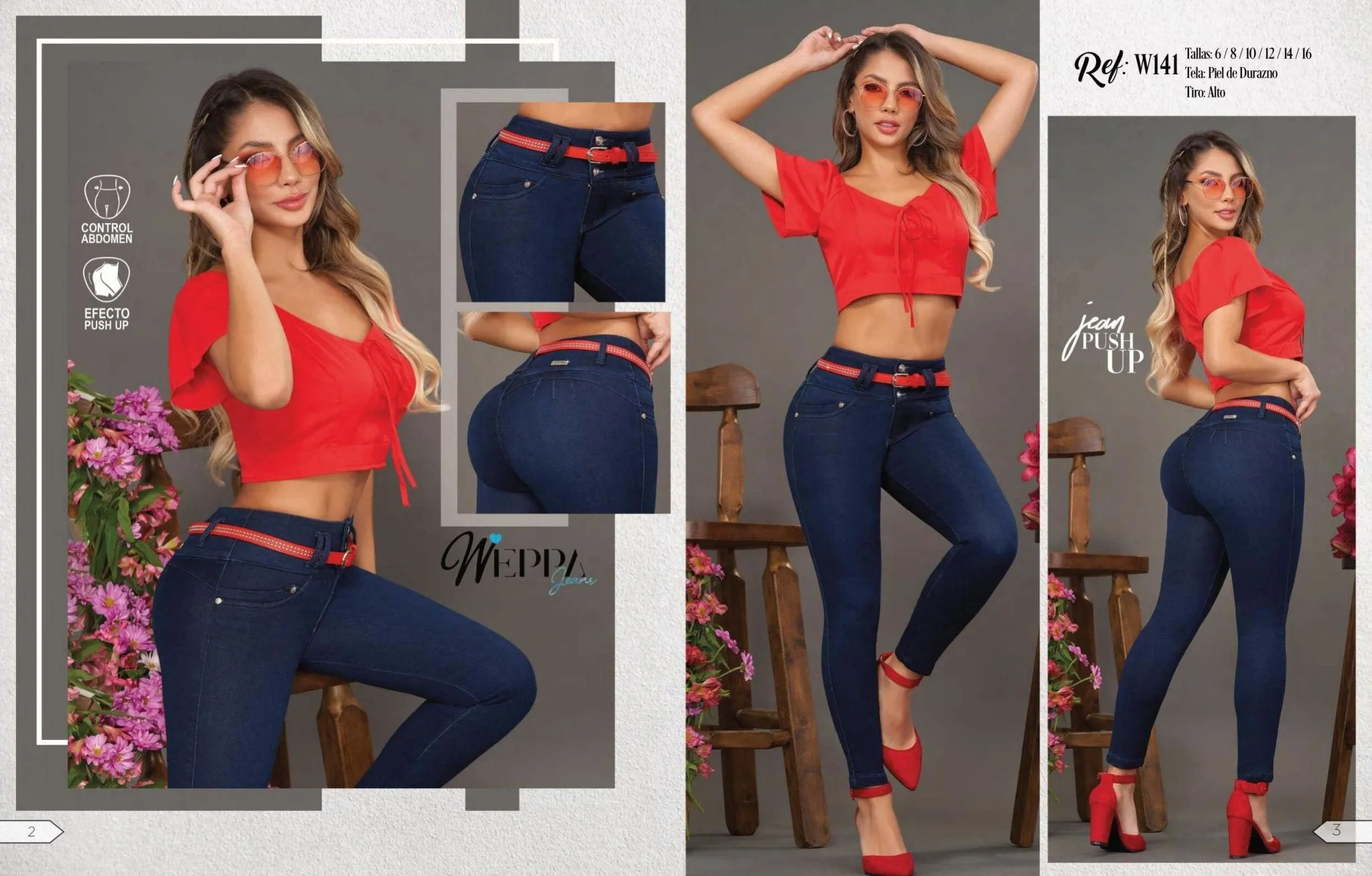 W-141 100%  Authentic Colombian Push Up Jeans