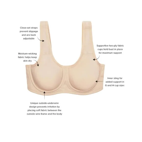 Wacoal Women's Underwire Sport Bra activewear size 32H