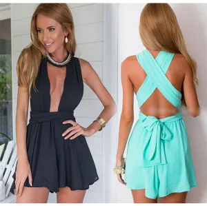 Women Lace Floral Playsuit Skirt Shorts Sexy Jumpsuit Summer Style Bodysuit