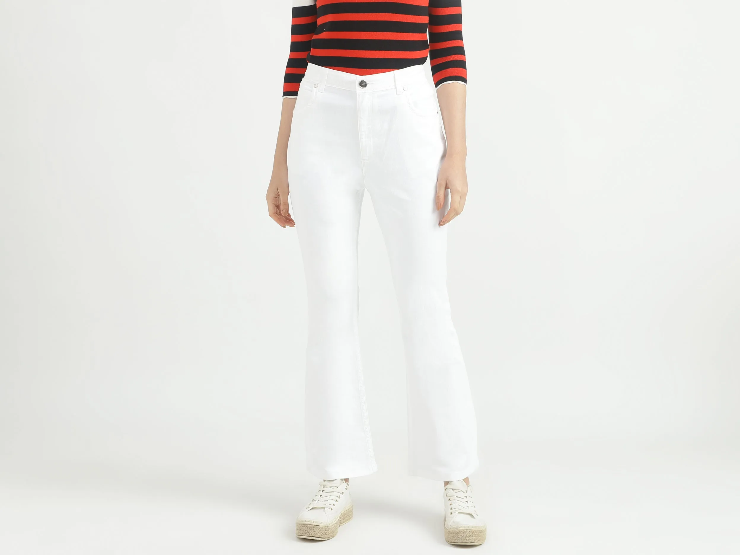 Women Solid Flared Leg Jeans