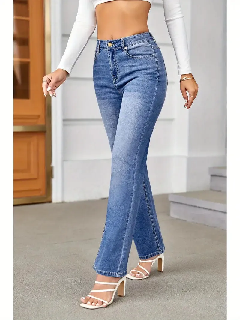 Women's High-Waist Loose Jeans | Straight Leg & Wide Leg Mom Jeans
