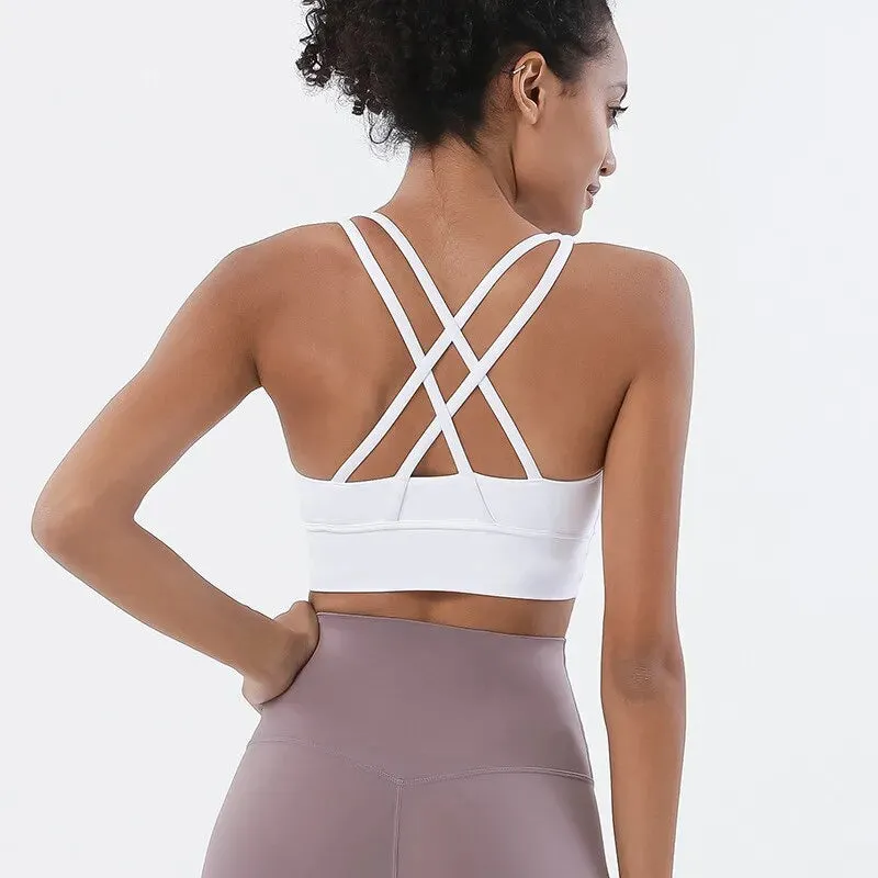 Women's Race Back Fitness Yoga Bra - Sexy Breathable Gym Underwear