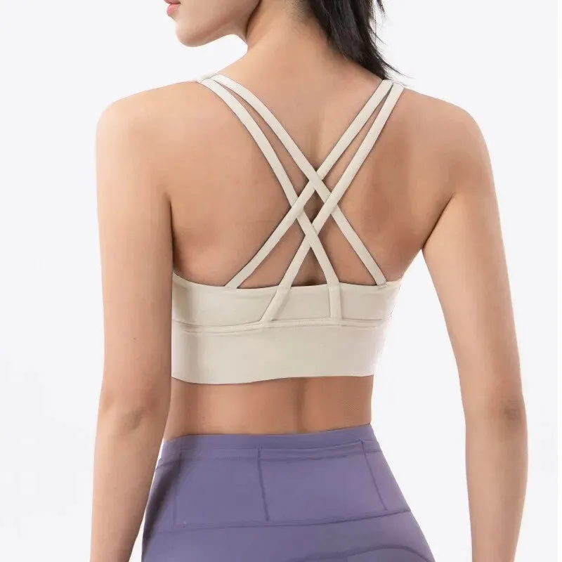 Women's Race Back Fitness Yoga Bra - Sexy Breathable Gym Underwear