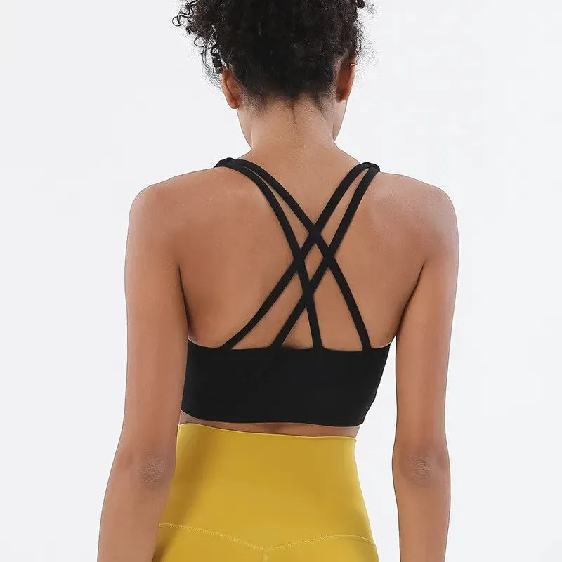 Women's Race Back Fitness Yoga Bra - Sexy Breathable Gym Underwear