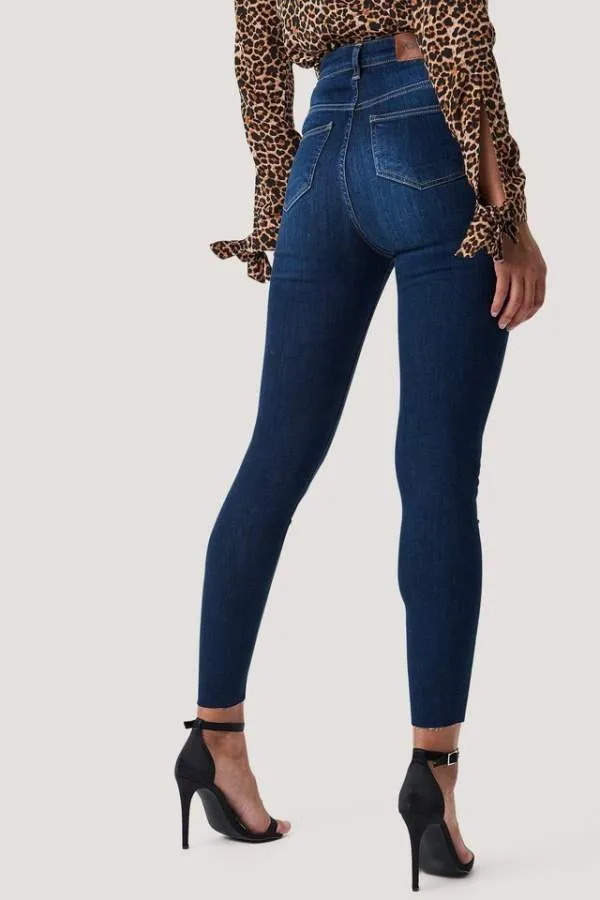 Womens Slim Fit Half Flare Mid-Rise Clean Look Stretchable Jeans