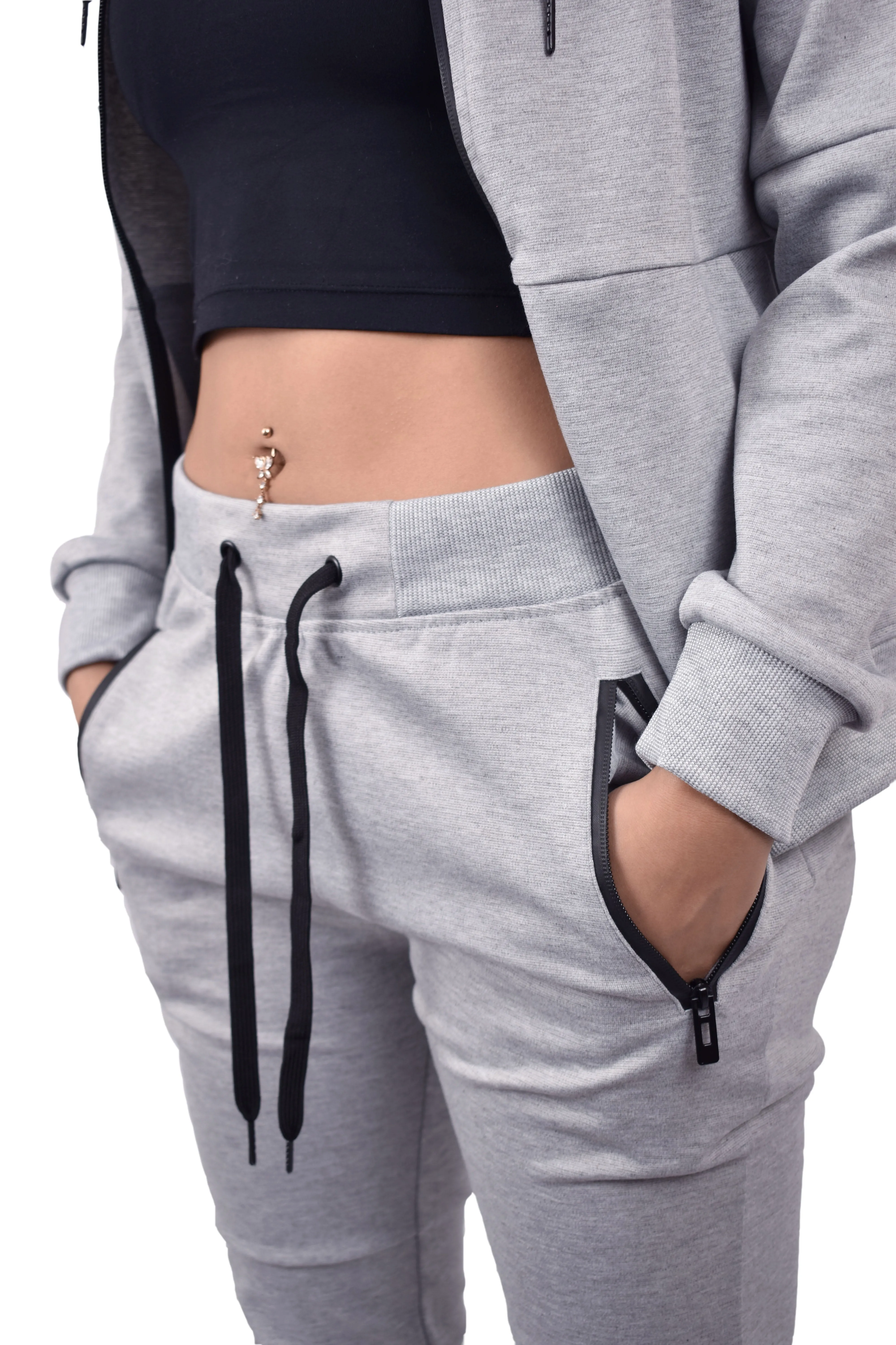 Women's Tech Fleece Tracksuit  - Heather Grey
