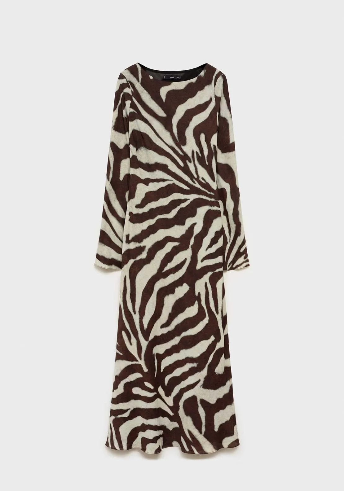 Zebra flared dress - Brown